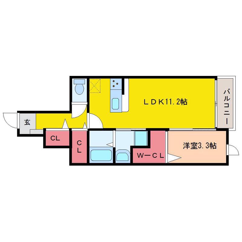 メゾン大島III(1LDK/1階)の間取り写真