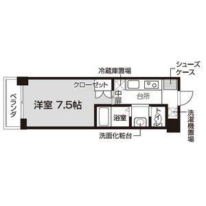 バウスクロス仙台上杉(1K/10階)の間取り写真