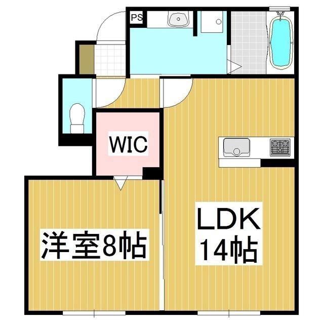 ヴァンフォーレ塩嶺(1LDK/1階)の間取り写真