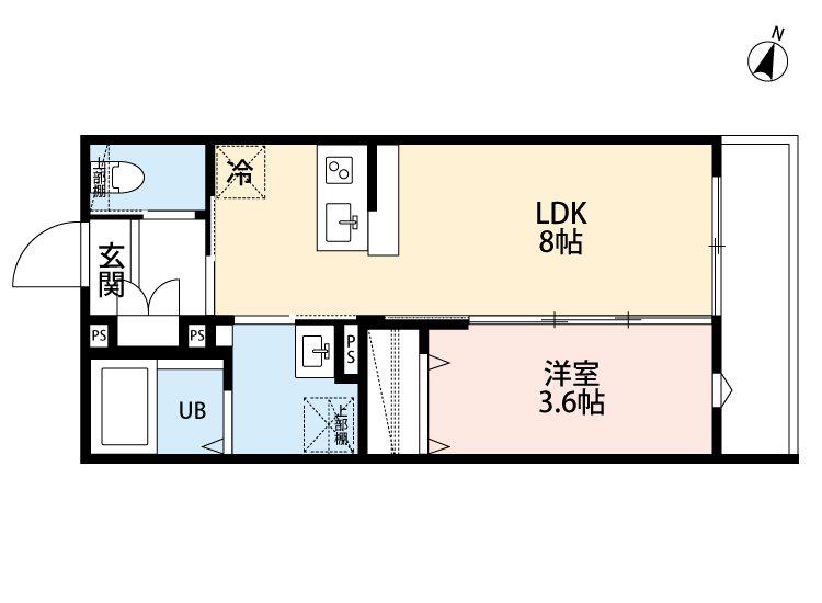 ROBOT HOME 与野本町III(1LDK/3階)の間取り写真