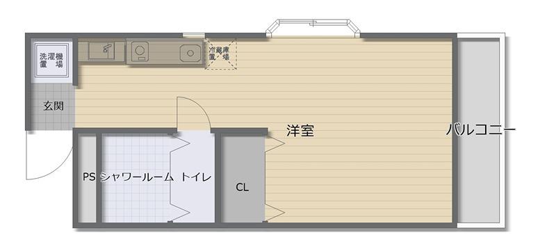 サンライズテラス橋本(ワンルーム/3階)の間取り写真