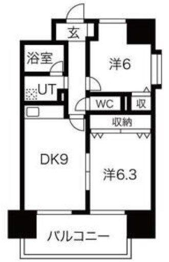 ラ・フォーレ久宝園(2LDK/7階)の間取り写真