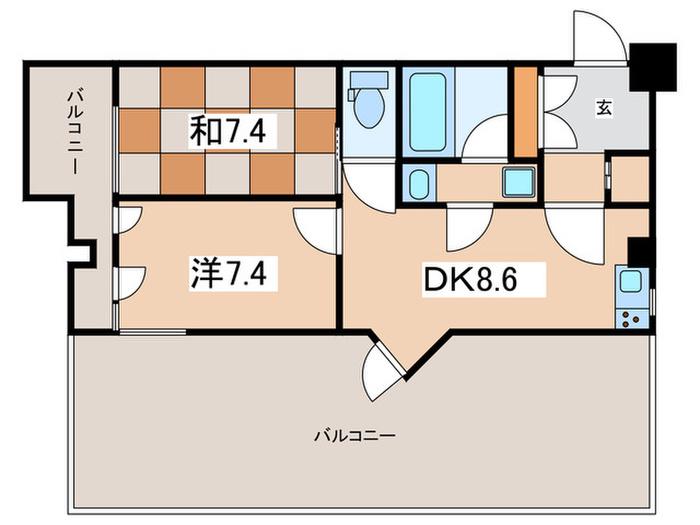 北鎌倉ガーデン(2DK/3階)の間取り写真