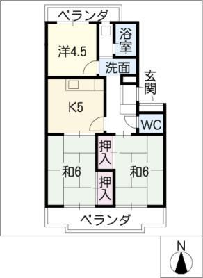サンシティ小池(3K/4階)の間取り写真