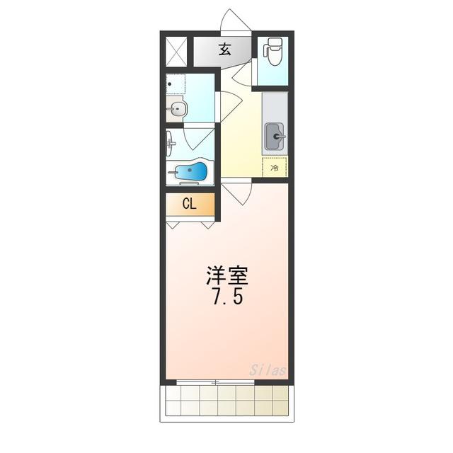 フジパレスグランマルシェB(1K/2階)の間取り写真