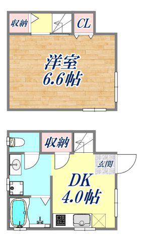 大久保ハイツ(1DK/1階)の間取り写真
