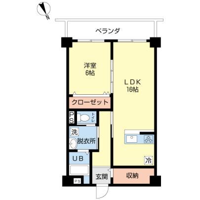 シャトー富士(1SLDK/1階)の間取り写真
