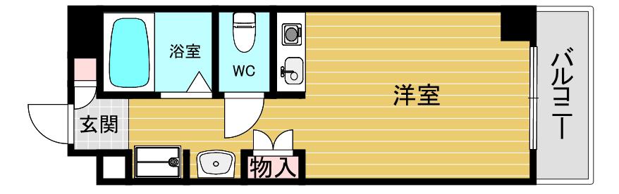 レジーナ西宮北口I(ワンルーム/3階)の間取り写真