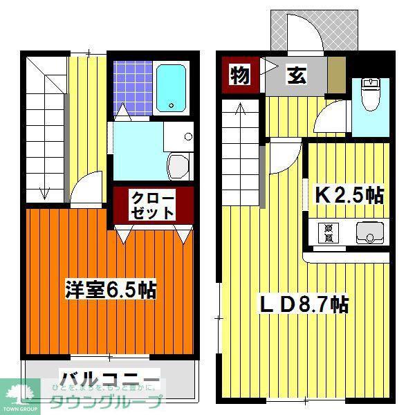 RAY VALLEYIV(1LDK/1階)の間取り写真