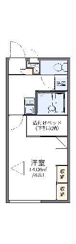 レオパレスアゼリア ヒル(1K/1階)の間取り写真