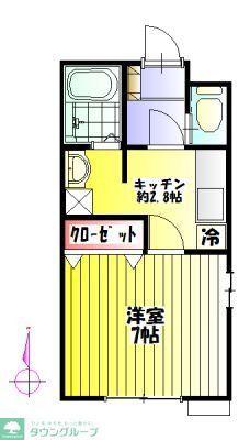 ブルーム草加松原(1K/1階)の間取り写真