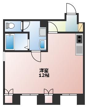 PLイースト北方(ワンルーム/1階)の間取り写真