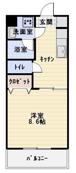 アステール(1K/2階)の間取り写真