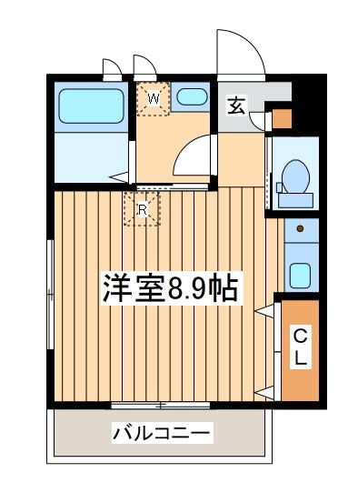 レーヴ天王町(ワンルーム/1階)の間取り写真