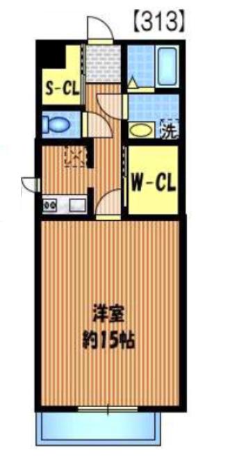 カリーノ玉川上水(1K/3階)の間取り写真