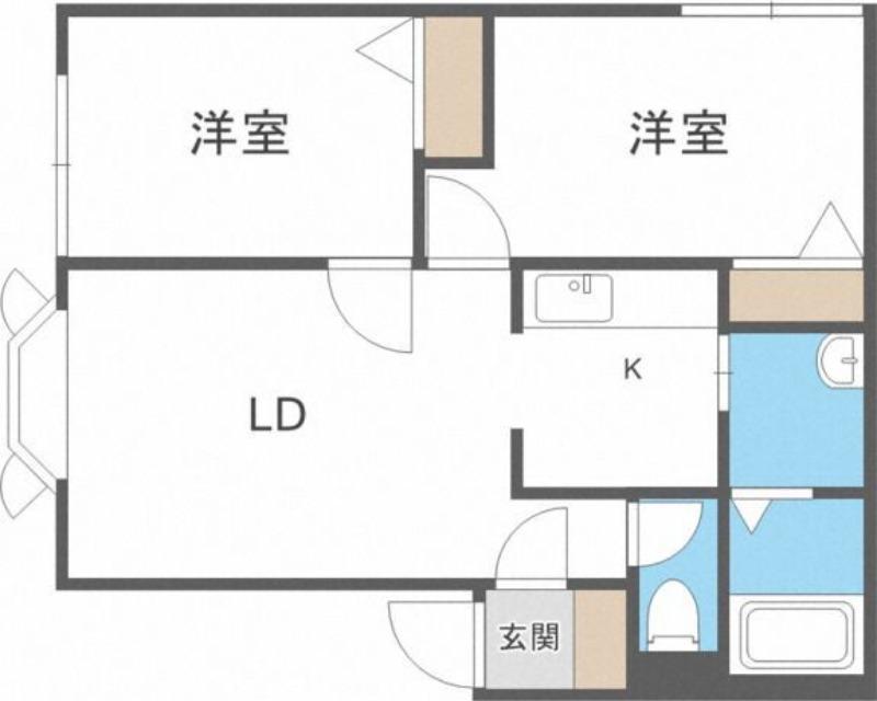 オリエンス11-B(2LDK/1階)の間取り写真
