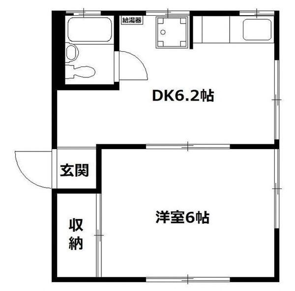 パールピアス(1DK/2階)の間取り写真