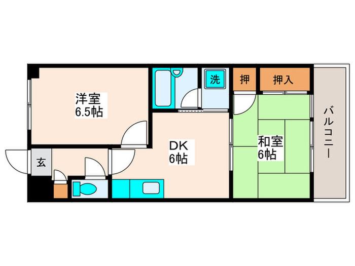 ハイム田中(2DK/2階)の間取り写真