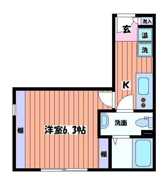ザンパータ(1K/4階)の間取り写真