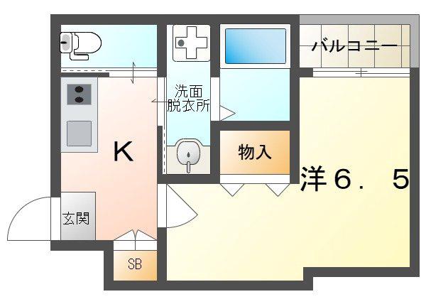 H-MAISON門真南II(1K/1階)の間取り写真