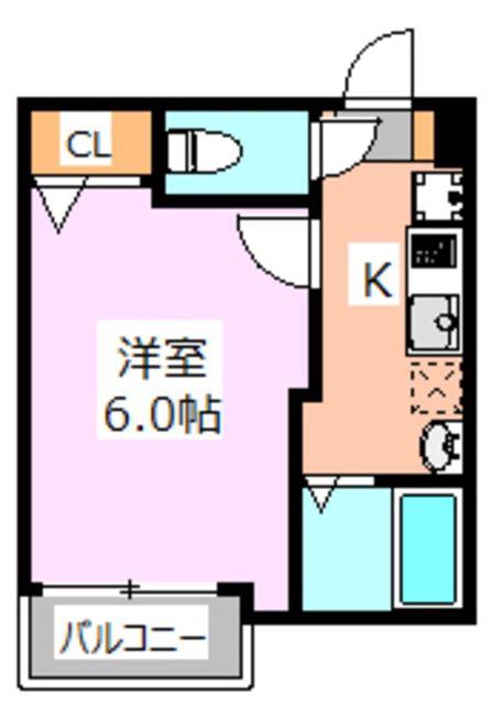 リルシア王子(1K/2階)の間取り写真