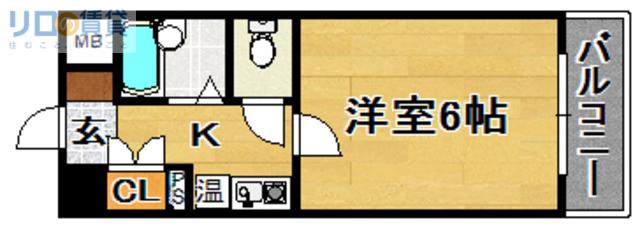 アーバンライフ豊里(1K/4階)の間取り写真