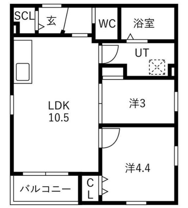 プレシア野並(2LDK/1階)の間取り写真