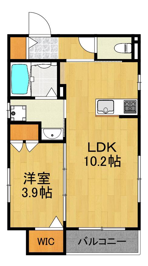 クオン多摩川(1LDK/2階)の間取り写真