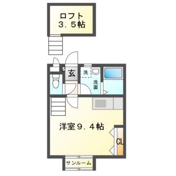 CHANTER(ワンルーム/2階)の間取り写真