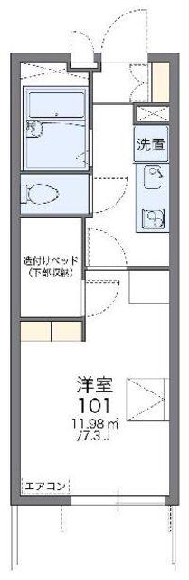レオパレス喜沢美園(1K/1階)の間取り写真