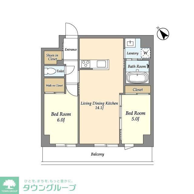 SHIBARS(2LDK/4階)の間取り写真