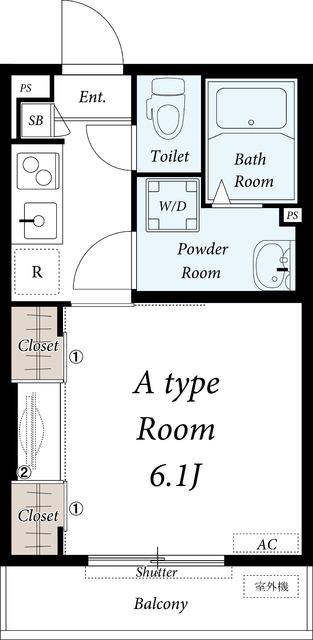 リブリ・外苑東四谷HOUSE(1K/1階)の間取り写真