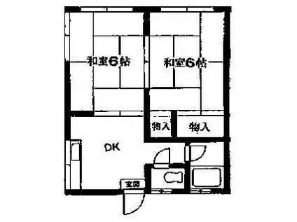 コーポ広沢(2DK/2階)の間取り写真