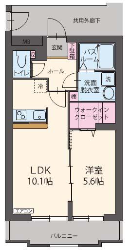 サンフィールドイースト(1LDK/1階)の間取り写真