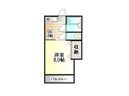 BIZAN21(1DK/3階)の間取り写真