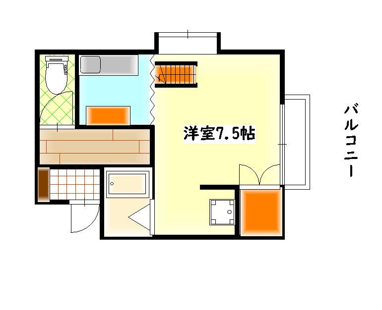 パラドール21(1K/2階)の間取り写真