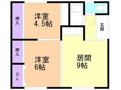 エヌエスハイツ(2DK/1階)の間取り写真