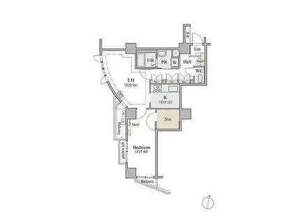 コラム神泉(1LDK/12階)の間取り写真