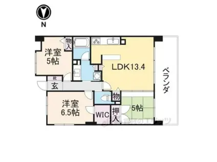 レイセニット奈良 グラン・ヴェルジェ(3LDK/4階)の間取り写真