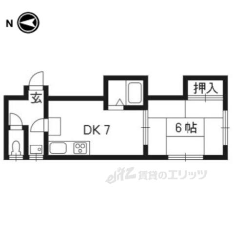 三浦ハイツ(1DK/2階)の間取り写真