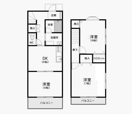 SALEM A(3DK/1階)の間取り写真