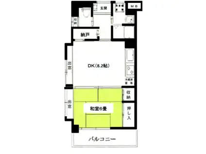 あづみの家(1LDK/4階)の間取り写真