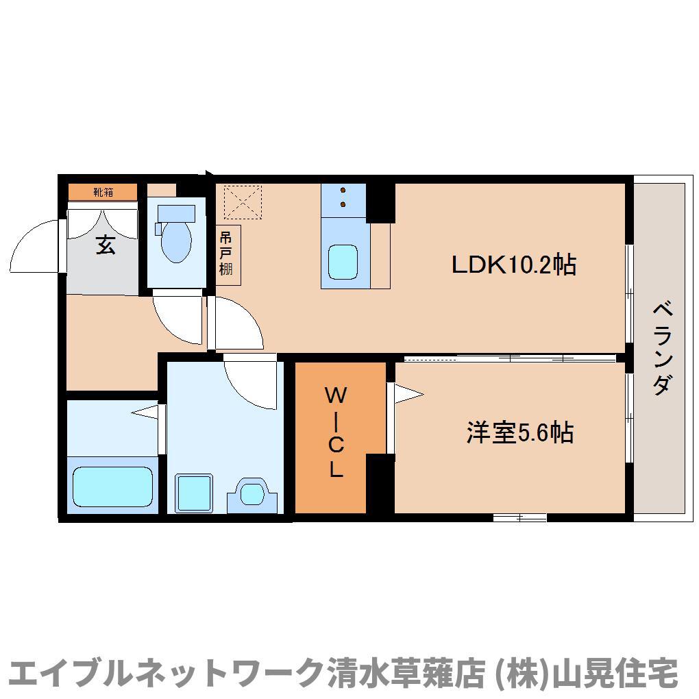 コリーヌ デュ リオン(1LDK/1階)の間取り写真