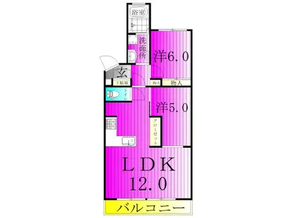 アゼリアハイツ(2LDK/3階)の間取り写真