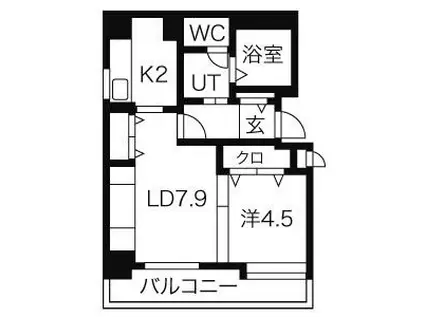 ピュア東彩館(1LDK/8階)の間取り写真
