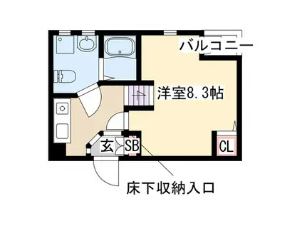 ノヴェル千代田(1K/1階)の間取り写真