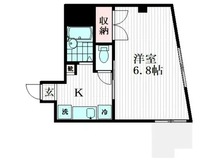 フォレスト南大塚(1K/1階)の間取り写真