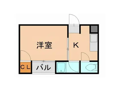 竹下通 弐番館(1K/2階)の間取り写真