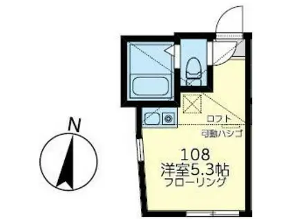 ユナイト日ノ出ルモンド(ワンルーム/1階)の間取り写真