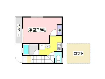 MINIフラット山崎3(1K/2階)の間取り写真